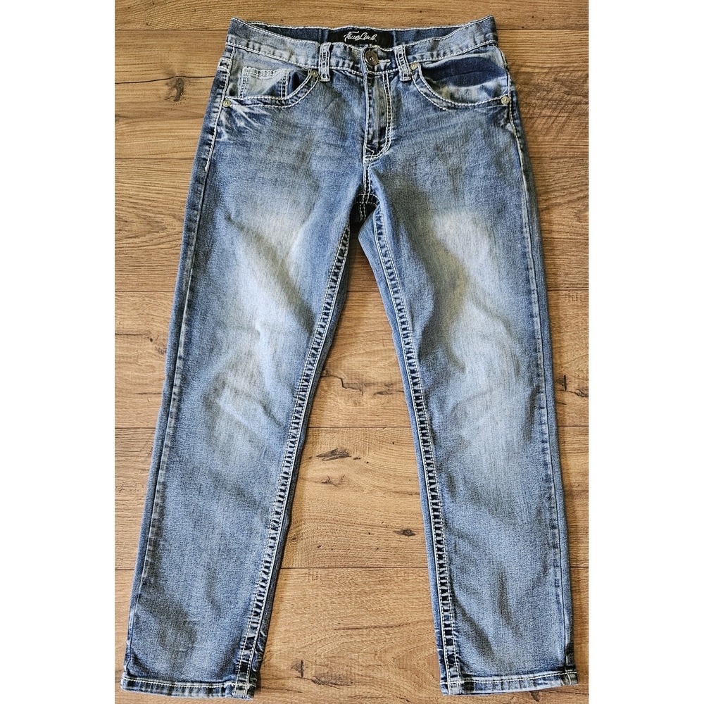 True Luck Jeans Mens 29x26.5 Blue Jeans Stretch Denim Tag‎ 30x30